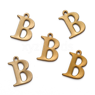 304 Stainless Steel Alphabet Charms STAS-H122-B-AB-1