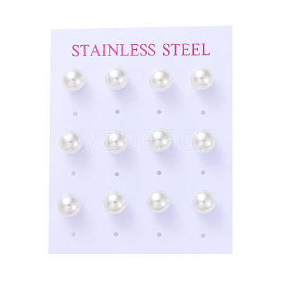 Plastic Imitation Pearl Stud Earrings LS-STAS-D0001-03-P-1