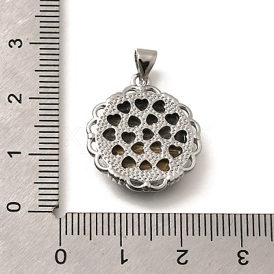 Brass with Natural Shell Carved Pendants KK-Z091-01P-01-1