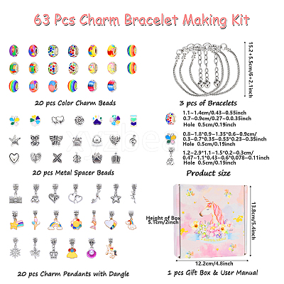 DIY European Bracelet Making Kits DIY-YWC0006-03A-1