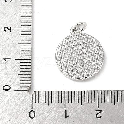 Brass Pave Natural White Shell Pendants KK-S522-13P-1