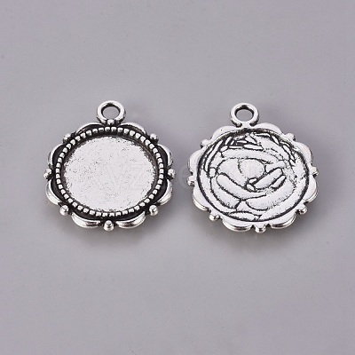 Alloy Pendant Cabochon Settings PALLOY-A18941-AS-FF-1