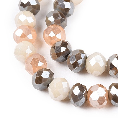 Electroplate Glass Beads Strands GLAA-T023-D16-06-1