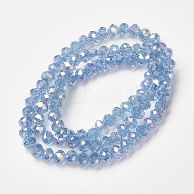 Electroplate Transparent Glass Beads Strands EGLA-A034-T4mm-T07-1