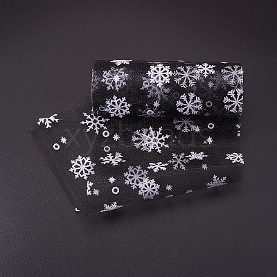 Snowflake Deco Mesh Ribbons OCOR-P010-G15-1