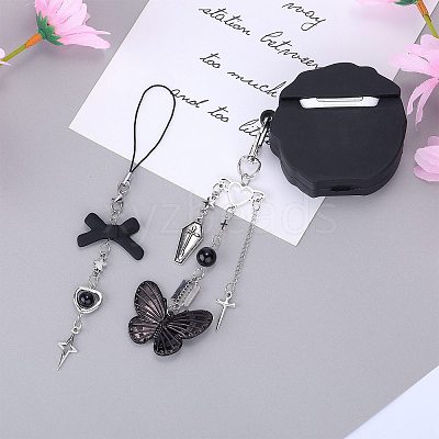 4Pcs Alloy Mobile Strap Sets DIY-SZ0009-99-1