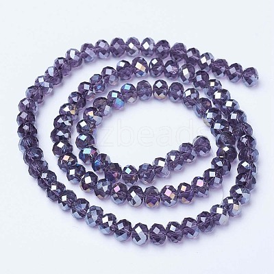 Electroplate Glass Beads Strands X-EGLA-A034-T8mm-B13-1