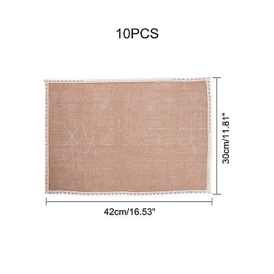 Braided Jute and Lace Non-Slip Insulation Pad LS-AJEW-WH0066-01-1