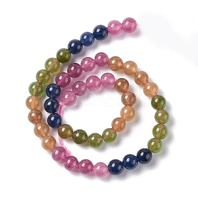 Natural White Jade Imitation Tourmaline Beads Strands G-I334-01B-1