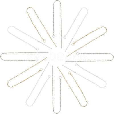 6 Pairs 3 Colors Brass Stud Earring Findings KK-UN0001-07-1