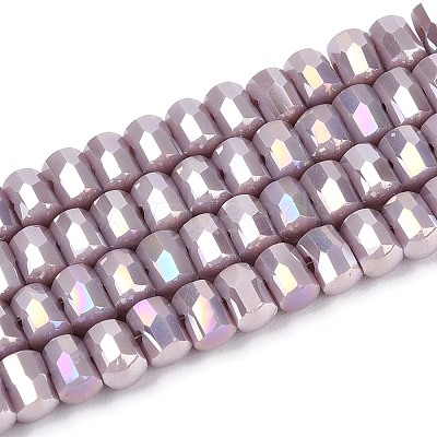 Electroplate Opaque Glass Beads Strands EGLA-N022-09A-C02-1