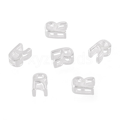 6Pcs 925 Sterling Silver Hollow Initial Beads STER-TA0001-53R-1