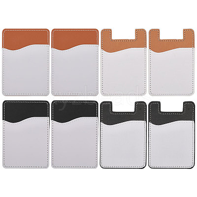 8Pcs 4 Style Sublimation Imitation Leather Phone Card Holder AJEW-CA0003-83-1