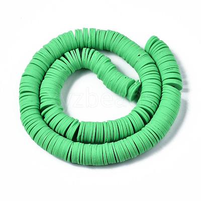 Flat Round Handmade Polymer Clay Beads CLAY-R067-12mm-08-1