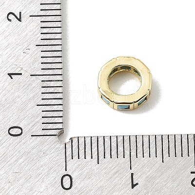 Brass Pave Cubic Zirconia European Beads CU-CBA389D-02G-10-1