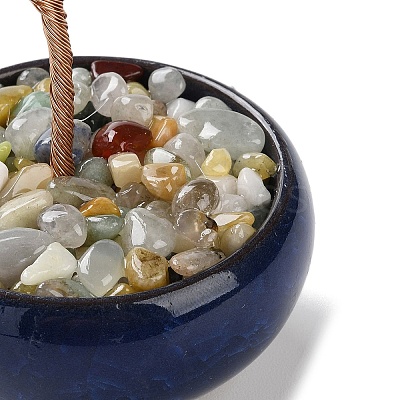 Natural Lapis Lazuli Chips Tree Decorations DJEW-M012-02A-1