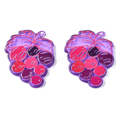 Autumn Theme Translucent Acrylic Pendants TACR-T021-39C-1