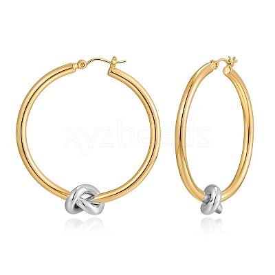 Knot Shaped Brass Hoop Earrings FS-WGE48BC-18-1