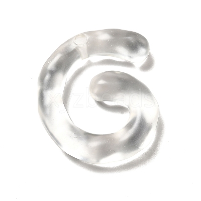 Transparent Resin Alphabet Pendants RESI-C028-02G-1