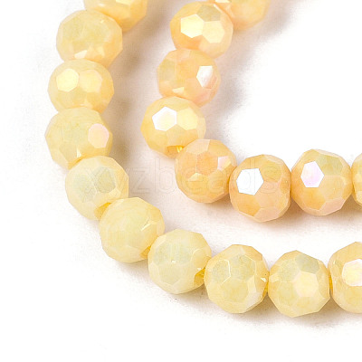 Anti-Tarnish Electroplate Glass Beads Strands X-EGLA-T021-4mm-15-05-1