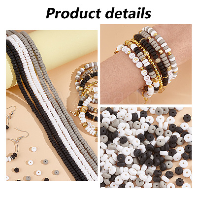 12 Strands 3 Colors Handmade Polymer Clay Beads Strands CLAY-PH0001-96A-1