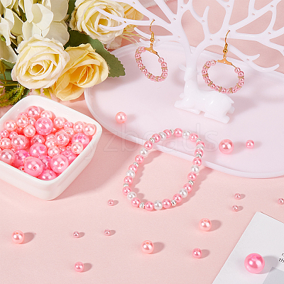1830Pcs 5 Styles ABS Plastic Imitation Pearl Beads OACR-SP0001-01A-1