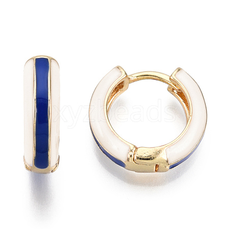 Brass Huggie Hoop Earrings EJEW-S209-07B-1