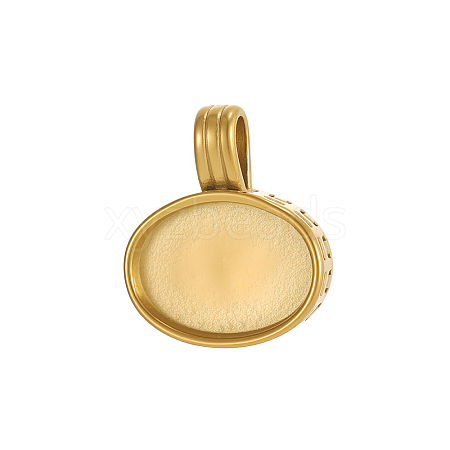 304 Stainless Steel Pendant Cabochon Settings STAS-OY015-75-1