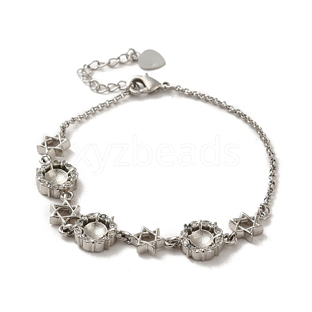 Brass with Rhinestone Chain Bangle Making BJEW-B077-02A-1