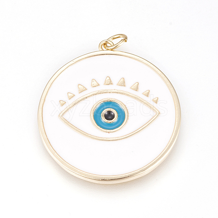 Brass Enamel Pendants ZIRC-L078-069C-NR-1