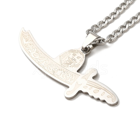 Sword Pendant Necklaces NJEW-C043-03P-1