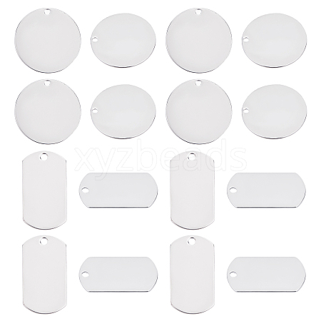 20Pcs 2 Style 304 Stainless Steel Pendants STAS-DC0002-70-1