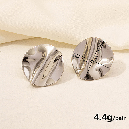 Irregular Shape Stainless Steel Stud Earrings RW8106-3-1