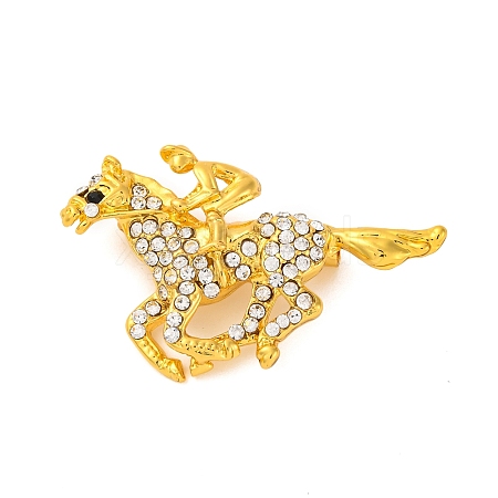 Zinc Alloy Crystal Rhinestone Brooch JEWB-U010-04G-06-1