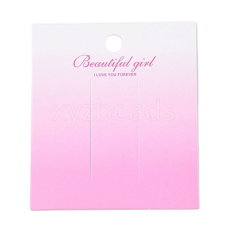 Gradient Color Rectangle Paper Hair Clip Display Cards with Hanging Hole CDIS-T004-19D-1