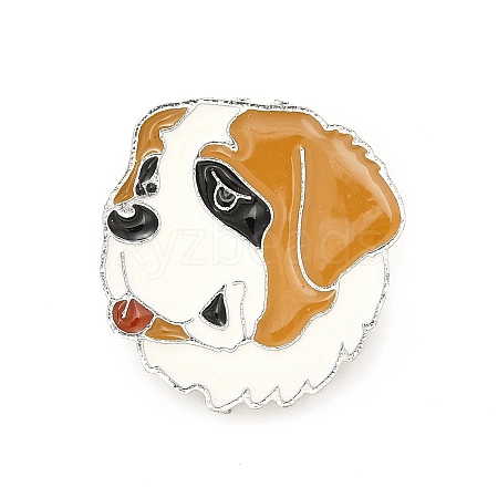 Dog Enamel Pin with Brass Butterfly Clutches JEWB-A006-03E-1