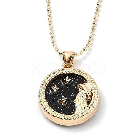 Alloy Rhinestone Pendant Necklaces NJEW-H306-A11-G-1