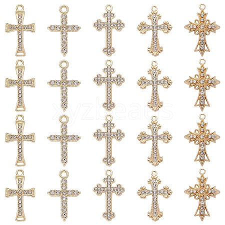 20Pcs 5 Styles Golden Alloy Pendants ENAM-CJ0005-42-1