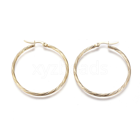 201 Stainless Steel Big Hoop Earrings EJEW-A054-07A-G-1