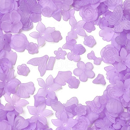 Frosted Transparent Acrylic Beads OACR-U006-03H-1