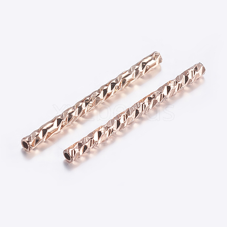 Brass Tube Beads X-KK-K197-B-35RG-1