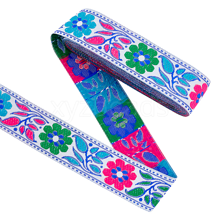 Ethnic Style Embroidery Polyester Ribbons OCOR-WH0077-29B-1