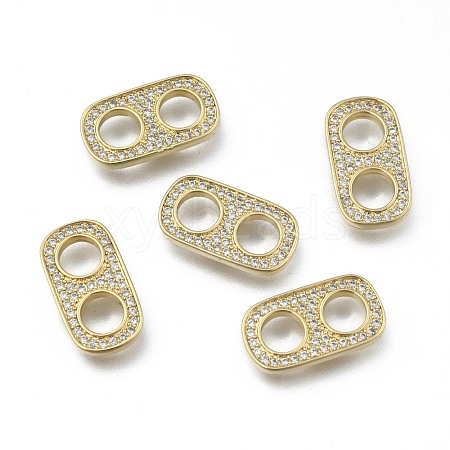 Brass Micro Pave Cubic Zirconia Links Connectors X-ZIRC-I042-14G-1