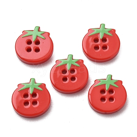4-Hole Printed Opaque Resin Buttons RE-CBA2C75-04B-1
