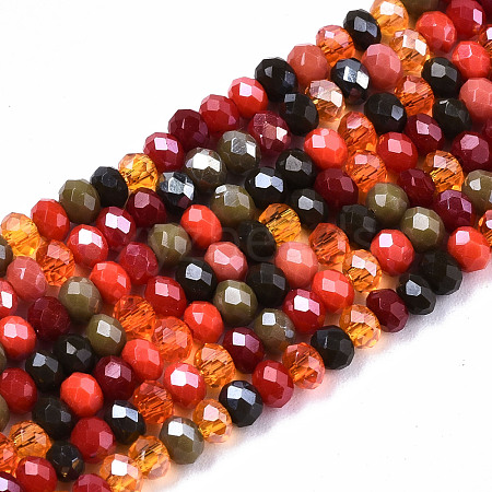 Electroplate Mixed Color Glass Beads Strands X-GLAA-T006-07-B01-1