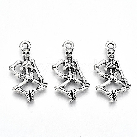 Tibetan Style Alloy Pendants X-TIBE-S323-057AS-RS-1