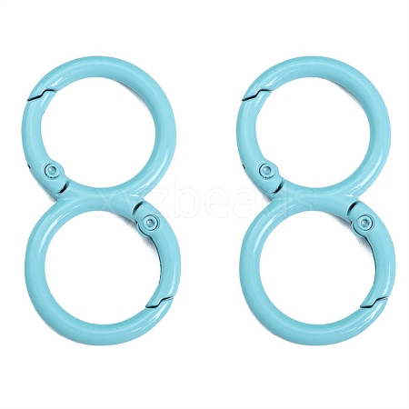 Spray Painted Alloy 8-shaped Keychain Clasps PW-WGE4E28-28-1