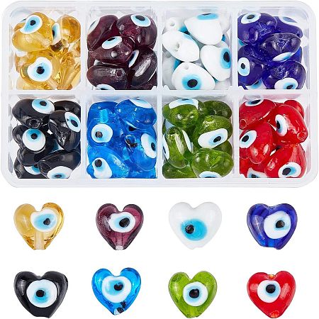 Handmade Evil Eye Lampwork Beads LAMP-NB0001-17-1