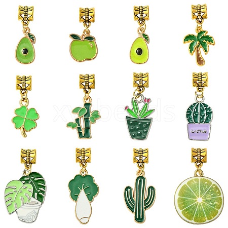 Plants Theme Alloy Enamel Pendants PALLOY-FS00008-1