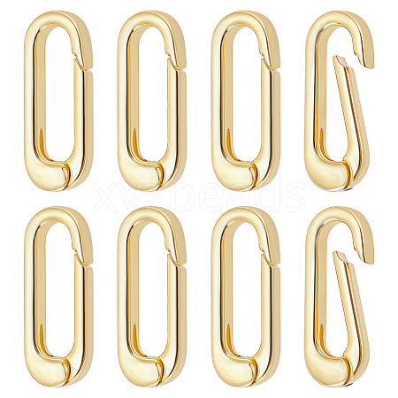 8Pcs Brass Spring Gate Rings KK-BC0015-69G-1
